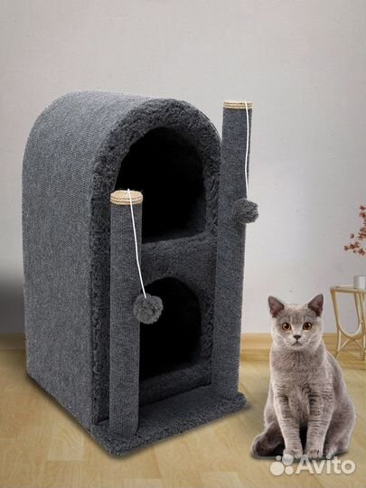 Когтеточка домик для нескольких кошек