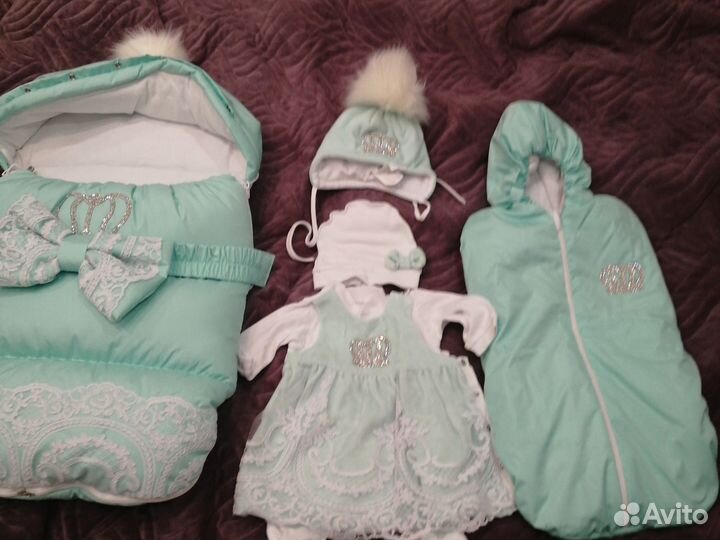 Конверт на выписку для девочки зима