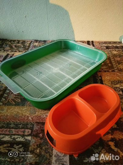 Лоток для котят с миской кормушкой