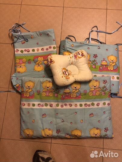 Подушка одеяло и бортики в детскую кровать
