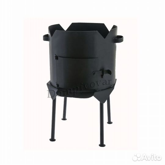 Печь с дверцей разбор. ножки на казан 22 л