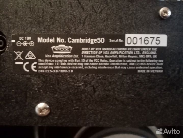 Усилитель vox cambridge 50