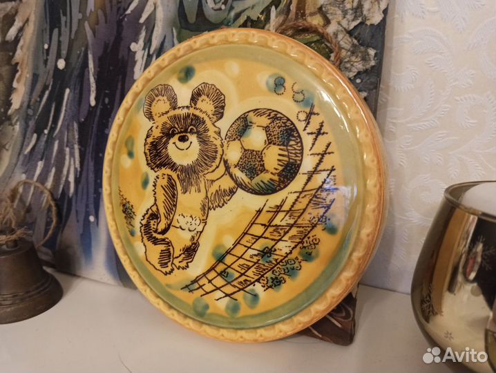 Мишка Олимпийский футболист Олимпиада-80. Конаково