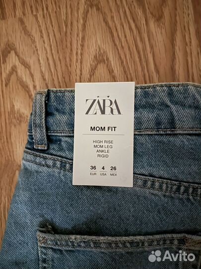 Джинсы zara mom fit 36 (новые)