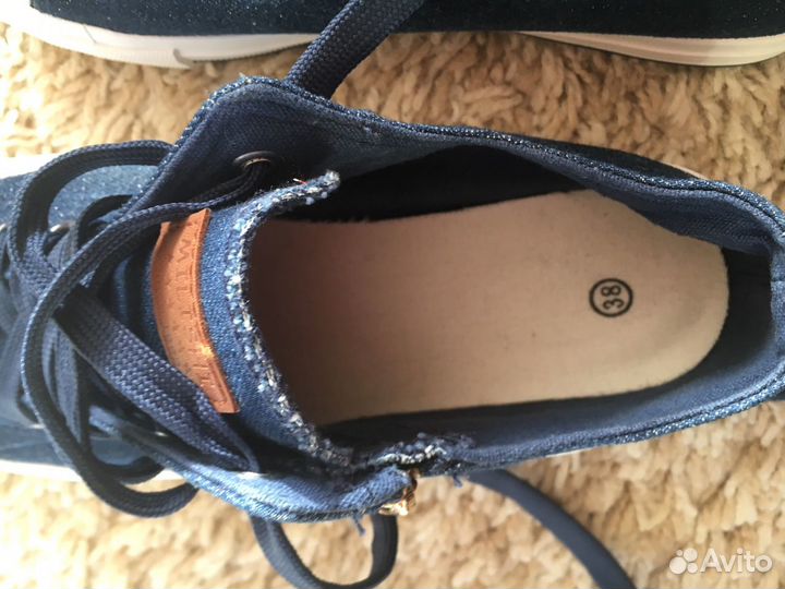 Кеды джинсовые для девочки, р-р 38