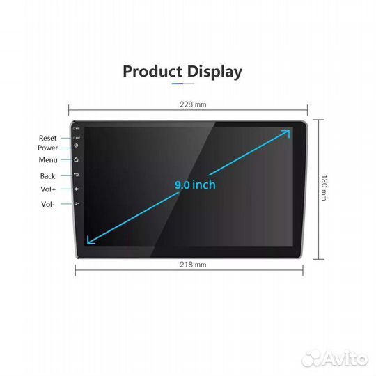 Магнитола 2 din android, 9/10 дюймов