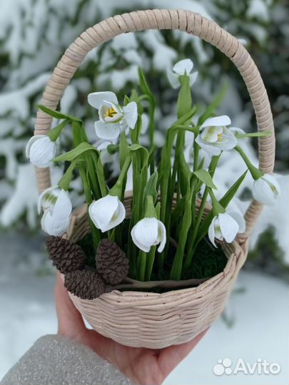 Подснежники холодный фарфор в наличии