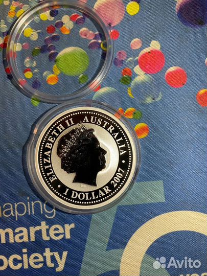 Крыса. Лунный календарь. Серебро 1 доллар 2007 год