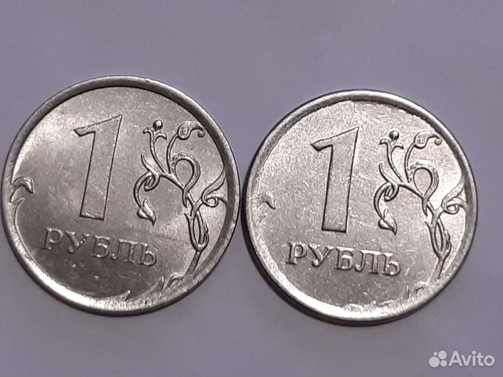 Униканая Редкая монета 1 рубль 2013 г. брак