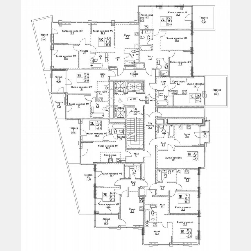 1-к. квартира, 42 м², 2/19 эт.