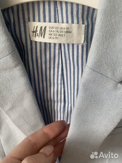 Пиджак голубой h&m