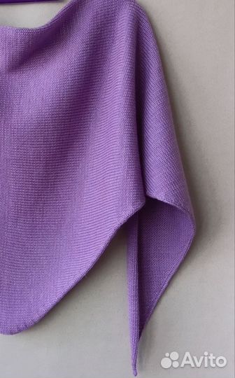 Косынка вязаная, бактус, треугольный платок