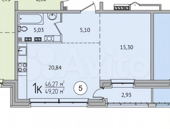 2-к. квартира, 52,8 м², 2/9 эт.