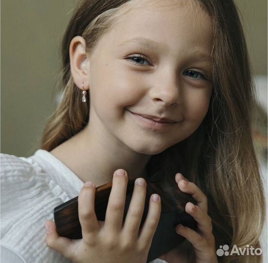 Золотые серьги с фианитами