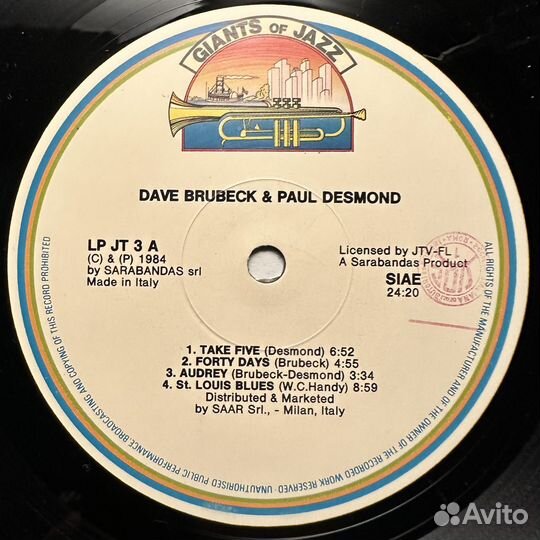 Dave Brubeck And Paul Desmond (Италия 1984г.)