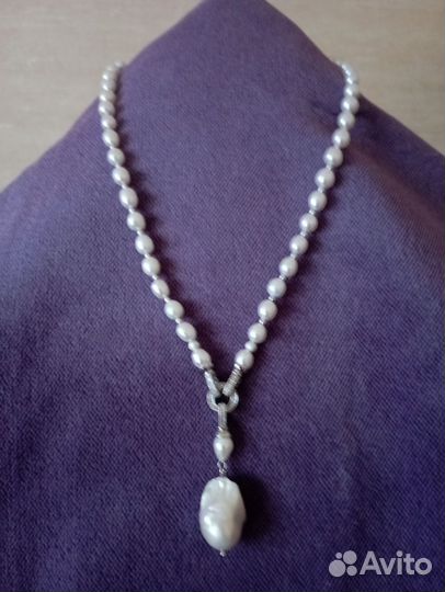 Бусы из жемчуга. ааа класса. Барочный. Серьги