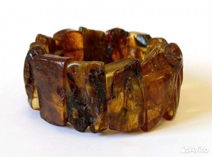 Очень крупный браслет из лечебного дикого янтаря
