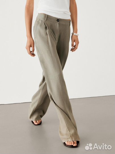 Брюки льняные женские Massimo Dutti