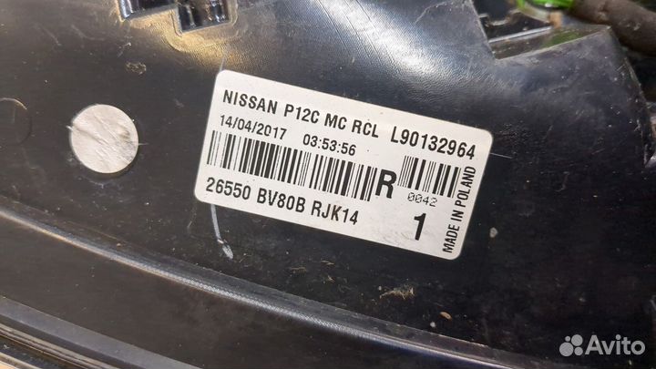 Фонарь (задний) правый Nissan Juke
