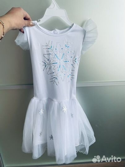 Платье новогодние снежинка