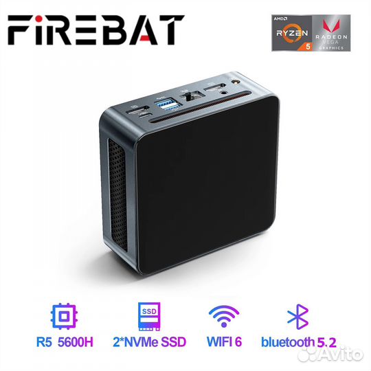 Мини пк Firebat MN56 Ryzen 5 5600H 16/512gb новый