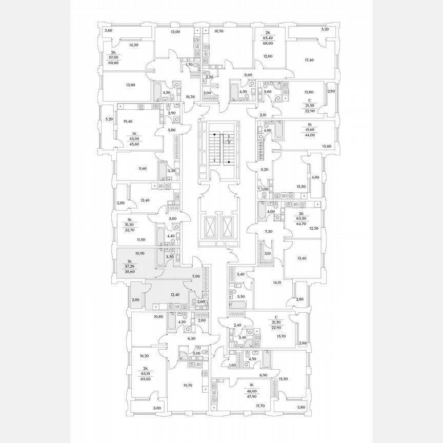 1-к. квартира, 38,6 м², 10/13 эт.