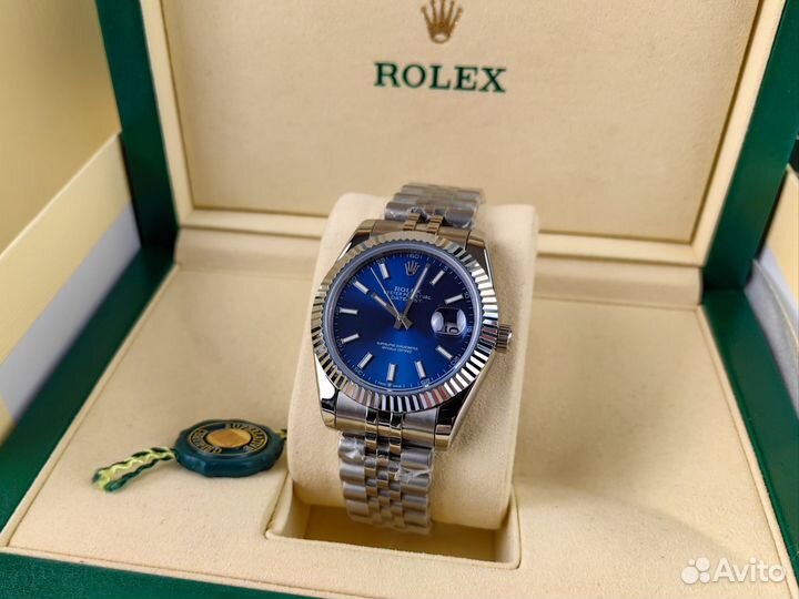 Часы мужские Rolex Datejust синие с гарантией