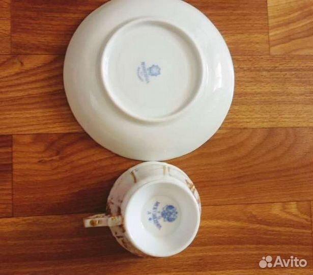 Чашка с блюдцем позолоченные мс Кузнецова