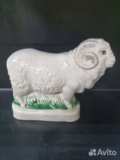 Статуэтка Баран, старая гжель