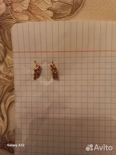 Золотые серьги детские 583