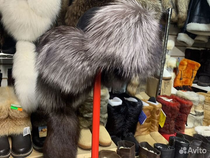 Шапка малахай чернобурка