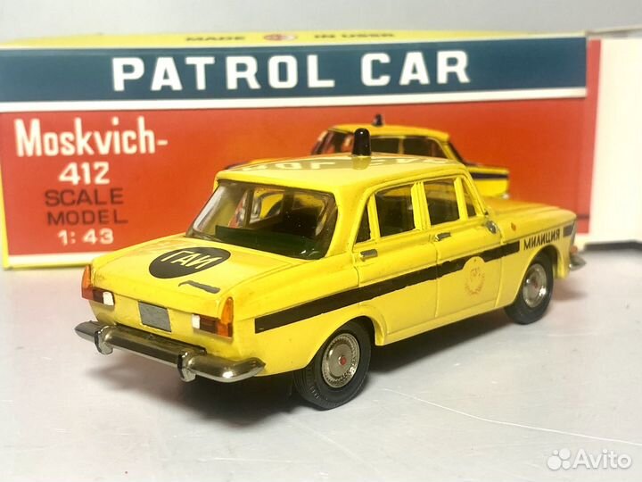 Модель автомобиля москвич 412 А8 патрульный СССР