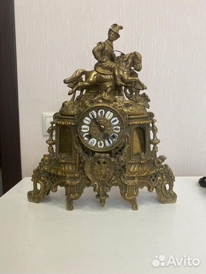 Старинные коллекционные каминные часы 19 век герма