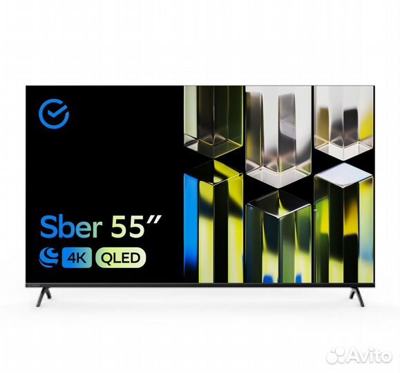 Безрамочный телевизор смарт qled 55 дюймов 4K UHD