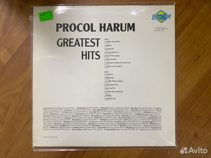 Procol Harum - Greatest hits винил пластинка