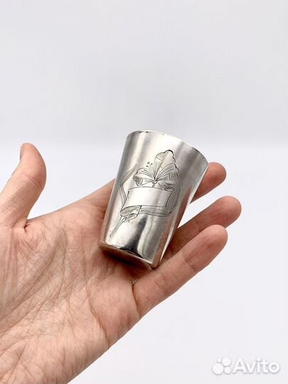 Стопка Платиноприбор серебро 875 проба с головой