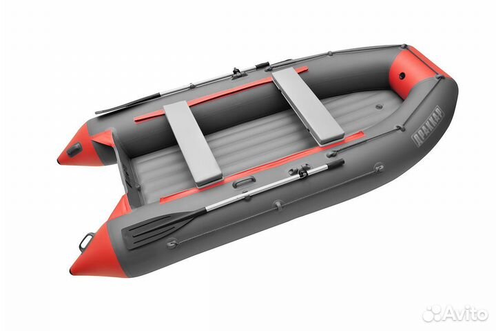 Лодка драккар 3600 нднд hant-PRO красно-серая