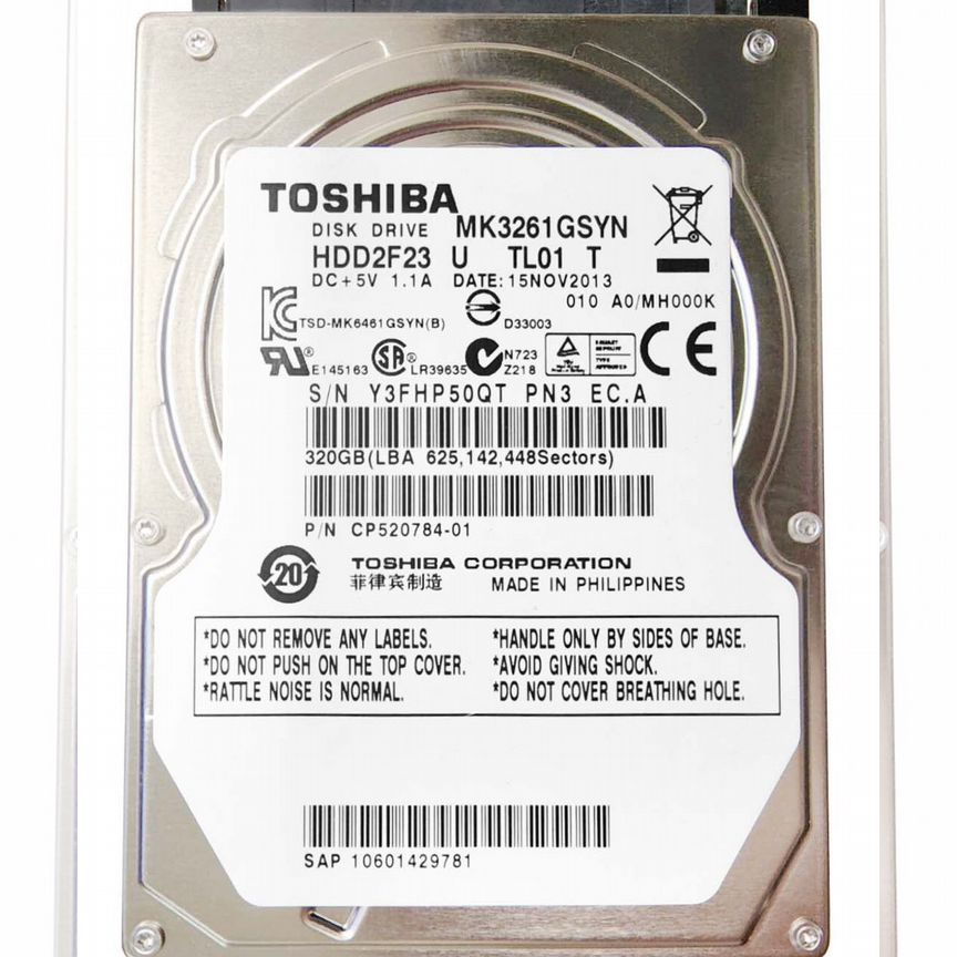 [HDD2F23] Жесткий Диск Toshiba 320gb Sata2 2,5" Hdd Hdd2f23
