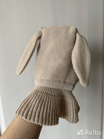 Шапка зайка бежевая