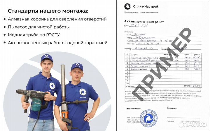 Установка Сплит-Систем (Кондиционера) по госту