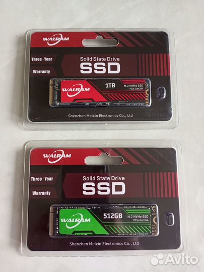 Ssd Walram M.2 nvme 512 Гб, 1 Тб новые