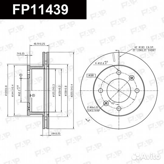 Диск тормозной FP11439 FAP Россия