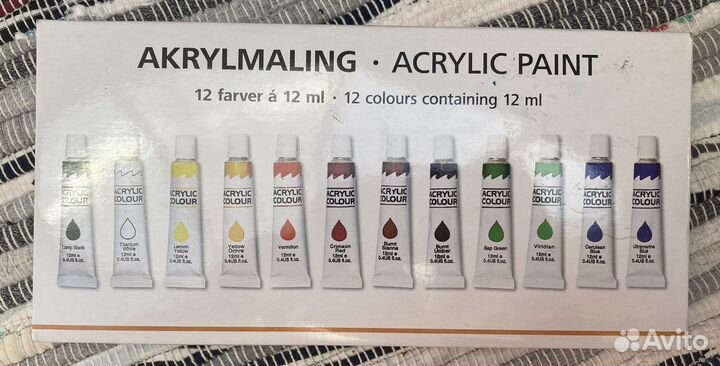 Краски гуашь, акрил и акварель