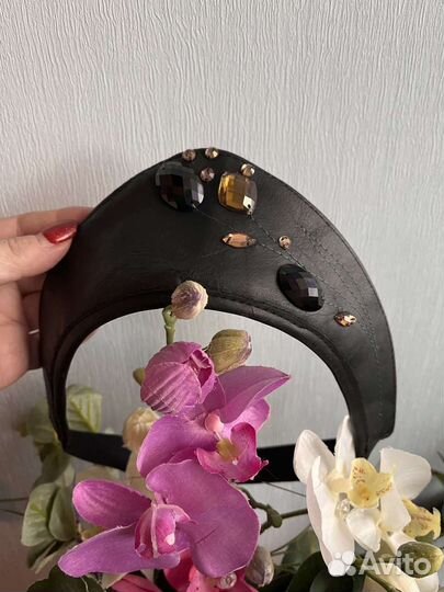 Кокошник из натуральной кожи 