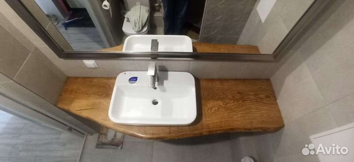 Столешница из дерева для раковины