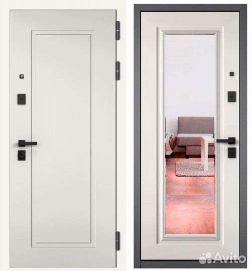 Металлические двери с зеркалом