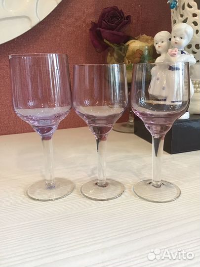 Рюмки цветное стекло СССР Пивоваров Гусь хр