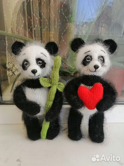 Вязаные игрушки панда
