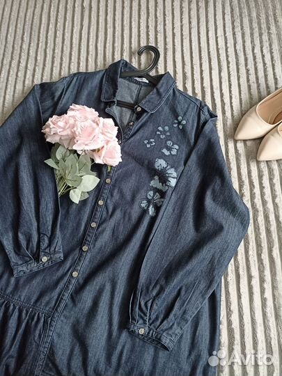 Джинсовое платье женское 56 58