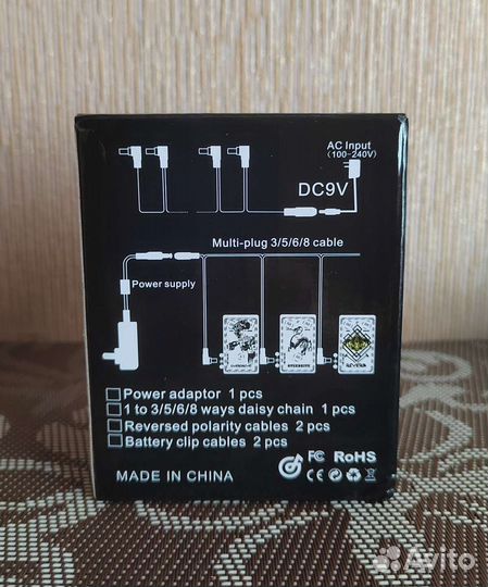 Блок питания 9В на 5 гитарных педалей